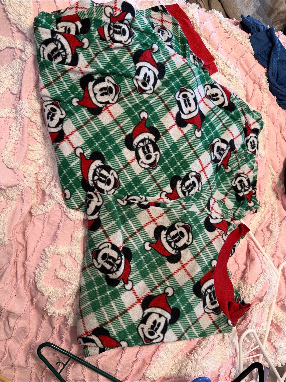 Disney Green & Red Mickey Mouse Holiday Pajama Set